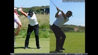 Jon Rahm golf swing  Long Iron faceon amp downtheline July 2017 [upl. by Evan308]