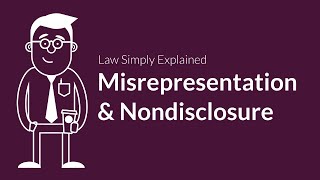 Misrepresentation and Nondisclosure  Contracts  Defenses amp Excuses [upl. by Enilesoj]