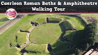 CAERLEON ROMAN BATHS amp AMPHITHEATRE WALES  Walking Tour  Pinned on Places [upl. by Criswell]