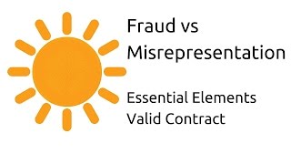 Fraud vs Misrepresentation  Other Essential Elements of a Valid Contract  CA CPT  CS amp CMA [upl. by Fulcher]